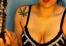 Horny Colombian Woman Plays with Dildo in Shower, Reaching Orgasm