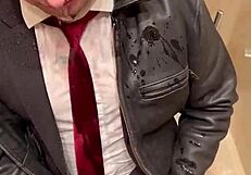 What happens in the office with leather suits?