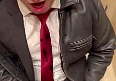 What happens in the office with leather suits?