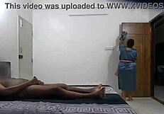 Maid Samantha Gets Flashed a Hard Cock in the Kitchen