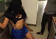 I hired a maid to clean but she seduced me to fuck her tight pussy