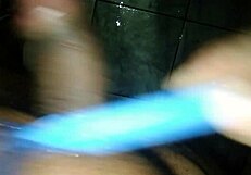 Person masturbating in the bathroom