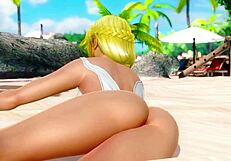 helena discovers her private beach paradise with close-up teasing