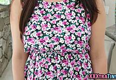 Petite Teen Sucks Monster Cock in Doggystyle Bent Over