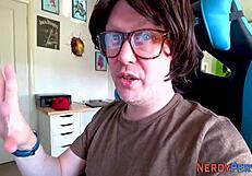 tricked brit gobbles and rides cock