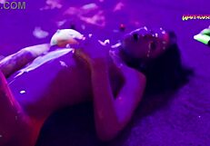 neon party escalates with girls fucking and screaming in pleasure