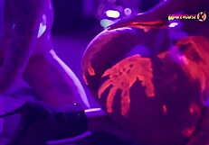 neon party escalates with girls fucking and screaming in pleasure