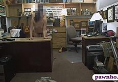 customer's wife gets railed by pawn keeper in the back office