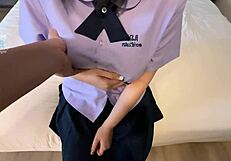 student skirt ripped in bedroom roleplay with big ass and pussy