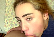 Beautiful babe endures a sloppy facefuck session