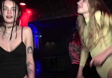 cute teen 18+ taya tutsi gets nude in public at a disco to dance with her friend