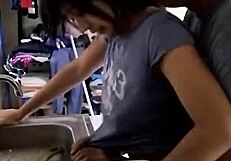 Chica Linda Mexicana Amateur Gets Fucked Washing Dishes