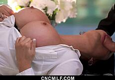 Hot freeuse assistant lets bosses fuck her in office!