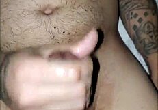 Slutty housewife delivers deepthroat blowjob and handjob to her husband