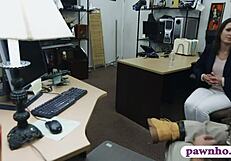 customer's wife gets railed by pawn keeper in the back office