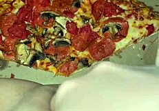 Arabic kinky masturbation with food in pussy.