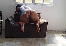 Chubby Amateur Flashes Ass and Spreading for Monster Cock Tease