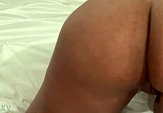 Sexy ebony ass worshiping with farting fetish in action