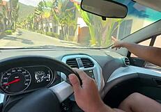 Stranger fucks latina in car!