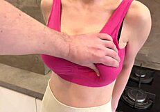 Stepson boldly fucks busty stepmother while stepfather away