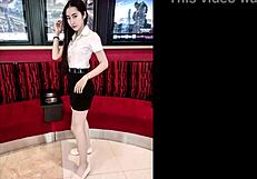 Thai students compete in a jerk-off challenge, part one.