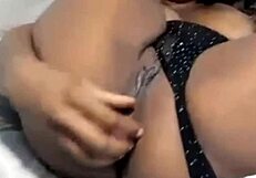 Watch the horny stepsister masturbating for dad on video call!