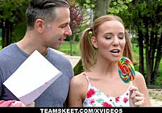 Bracefaced teen Poppy with braces and pigtails gets hardcore fucked