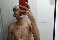 Jerking off in the bathroom after the soccer game