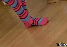 Solo teen 18+ touches herself in sexy stockings - tiny 18+ miley