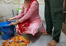 Did you see this bhabhi getting fucked in the bathroom while washing clothes?