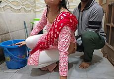 Did you see this bhabhi getting fucked in the bathroom while washing clothes?