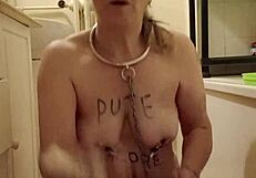 This 2024 BDSM slave endures pissing and belting in a humiliating outdoor scene