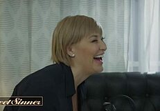 Oliver Davis proves his big dick and pussy-eating skills to Ryan Keely in intense fucking.