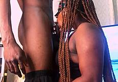 Threesome with stepmom while friends watch