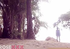 Black Girl Teasing On The Beach