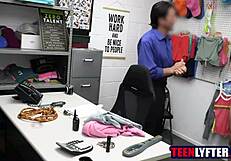 Security Fucks Brunette Teen For Shoplifting In Hidden Reality!