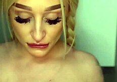 horny college girl sucks banana