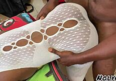 Hot sexy ebony fucked very good at her room?