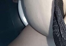 Gretala making toilet noises in the bathroom