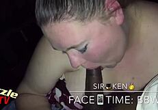 White Bbw Gives Sloppy Blowjob