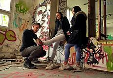 Julia Parker and Maria Gail Engage in Risky No-Condom FFM Threesome at Lost Location