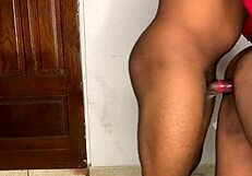 Ebony booty with nice ass giving super hot doggy