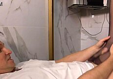 Nylon Secretary Footjob