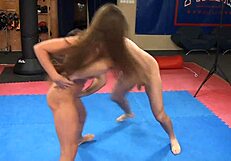 Cathy heaven vs james in nude erotic wrestling with blowjob