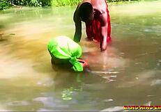 Fucking that African whore in the stream! 🔥