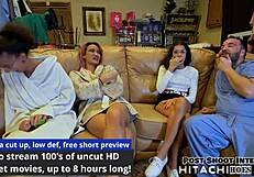 human guinea pig gets mandatory hitachi orgasms from nurses - aria nicole