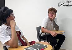 i seduce my classmate. i fuck him in class