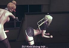 Beautiful Vietnamese women share an emotional moment together