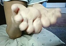 how many loads of cum would you edge out onto my meaty filipina soles