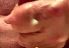 65-year-old man performs slow motion jerk and cum in bold close-up